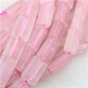 Rose Quartz Beads, flat tube, approx 10-14mm