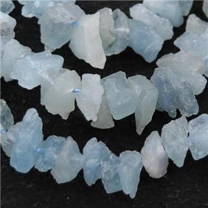 blue Aquamarine Beads, freeform, approx 7-15mm