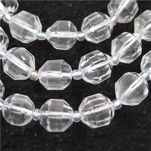 Clear Quartz bullet beads, approx 7-8mm