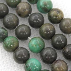 green Grass Agate Beads, round, B-grade, approx 6mm dia