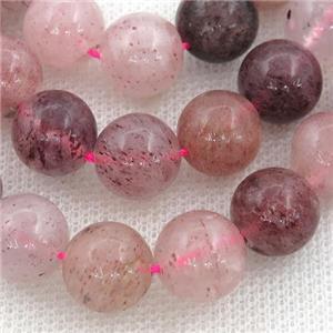 pink Strawberry Quartz Beads, round, approx 8mm dia