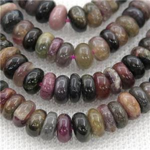 Tourmaline rondelle Beads, multicolor, approx 7-8mm dia