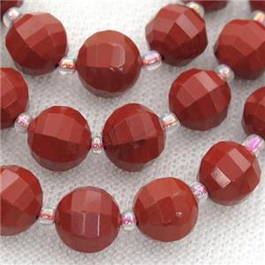 red Jasper lantern beads, approx 8mm dia