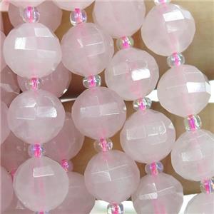 Rose Quartz lantern beads, approx 10mm dia