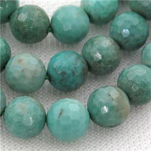 green Grass Agate Beads, faceted round, approx 6mm dia