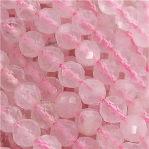 Rose Quartz Beads, faceted round, pink, approx 5mm dia