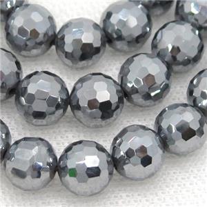 Terahertz Stone Beads, faceted round, approx 6mm dia