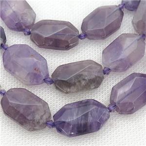 purple Amethyst Beads, faceted rectangle, approx 15-22mm