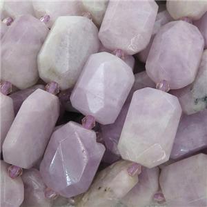 Kunzite Beads, faceted rectangle, approx 15-22mm