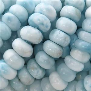 Natural Larimar Rondelle Beads Blue Smooth, approx 7mm