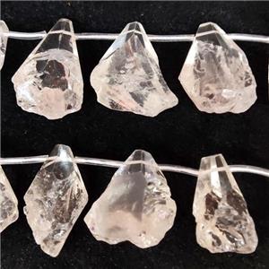 Clear Quartz teardrop beads, topdrilled, approx 16-35mm