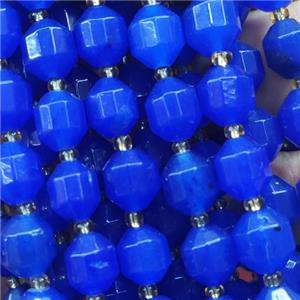 royalblue Jade bullet beads, approx 8mm