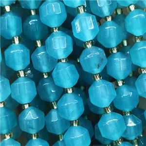 teal Jade bullet beads, approx 10mm