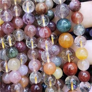 mixed Rutilated Quartz Beads, round, A-grade, approx 6mm dia