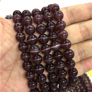 darkpurple round Cats Eye Stone Beads, approx 6mm dia