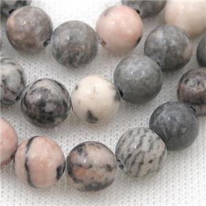 pink Zebra Jasper Beads, round, approx 8mm dia