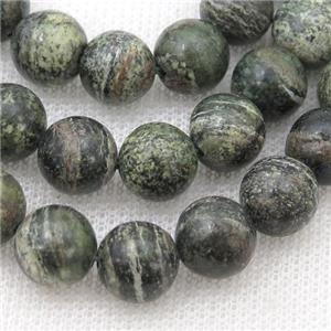 green Zebra Jasper Beads, round, approx 12mm dia