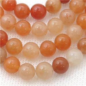 red Aventurine Beads, round, approx 4mm dia