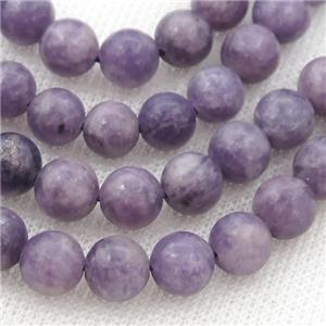 purple Lepidolite Beads, round, approx 8mm dia