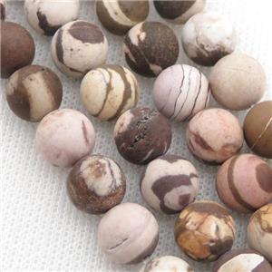 round Australian Zebra Jasper Beads, matte, approx 8mm dia