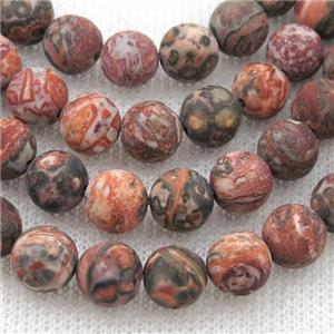 red LeopardSkin Jasper Beads, round, matte, approx 6mm dia