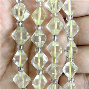 Lemon Quartz bicone beads, approx 10mm