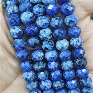 Natural Kiwi Jasper Beads Faceted Rondelle Blue Treated, approx 6-8mm