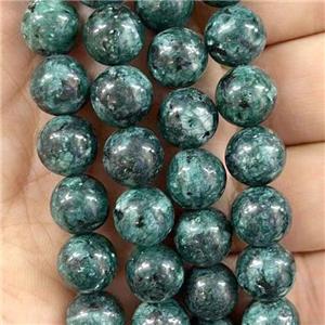 round Marble Beads, green dye, approx 8mm dia