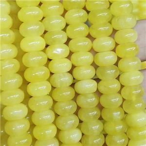 yellow Jade rondelle beads, approx 6x10mm