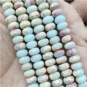 synthetic Snakeskin Jasper rondelle Beads, approx 5x8mm