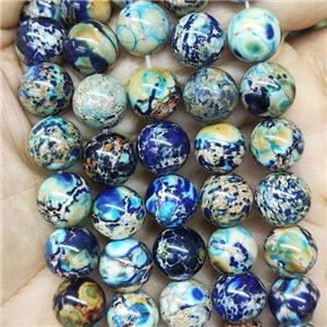 round Imperial Jasper beads, blue, approx 6mm dia