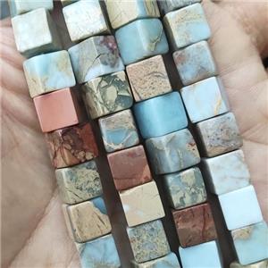 natural SnakeSkin Jasper cube beads, approx 8mm