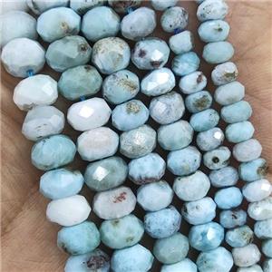 blue Larimar Beads, faceted rondelle, approx 3x5mm