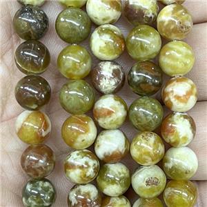 round Green Serpentine Jasper Beads, approx 12mm dia