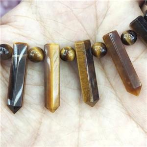 Tiger eye bullet Beads, AA-grade, approx 6-26mm