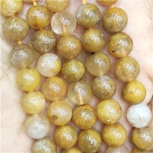 yellow Actinolite Beads round, approx 9mm dia