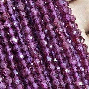 Garnet Beads Faceted Round, approx 3mm dia