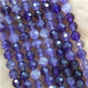 Natural Amethyst Beads Purple Faceted Round, approx 4mm dia