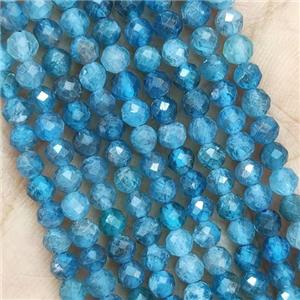 Blue Apatite Beads Faceted Round, approx 3mm dia