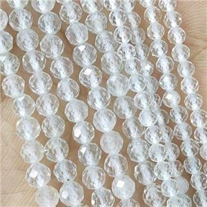 Clear Topaz Beads Faceted Round, approx 3mm dia