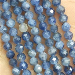 Natural Kyanite Beads Blue Faceted Round, approx 4mm dia