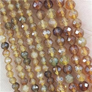 Yellow Tourmaline Beads Faceted Round, approx 4mm dia