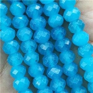 Blue Amazonite Beads Faceted Rondelle Dye, approx 6x8mm