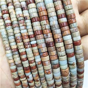 Natural SnakeSkin Jasper Heishi Beads, approx 2x4mm