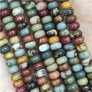 Picasso Jasper Rondelle Beads Multicolor, approx 4x6mm