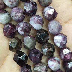 Plum Blossom Tourmaline Beads Cut Round, approx 9-10mm