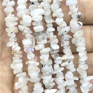 White Moonstone Chip Beads Freeform, approx 5-8mm, 32inch length