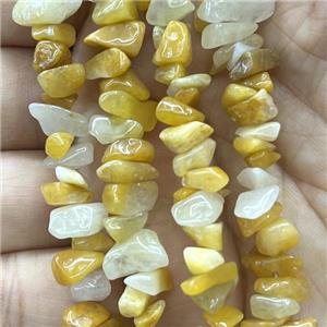 Yellow Jade Chip Beads Freeform, approx 5-8mm, 32inch length