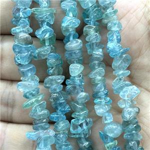 Blue Apatite Chip Beads Freeform, approx 5-8mm, 32inch length