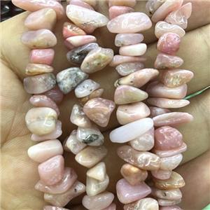 Pink Opal Chip Beads Freeform, approx 5-8mm, 32inch length